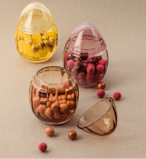 Hadeland Glassverk three easter eggs made of glass