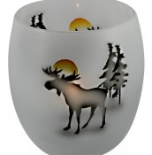 Nybro Crystal - Moose candlestick 100×90 mm