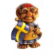 Trolla with Swedish flag 9 cm