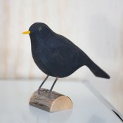 Swedens national bird Koltrast wood carved
