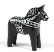 Dala horse - Dalecarlian horse 7 cm Fira black
