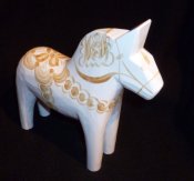 Dala horse - Dalecarlian horse 10 cm Fira white