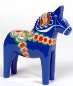 Dala horse - Dalecarlian horse 13 cm blue