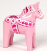 Dala horse - Dalecarlian horse 25 cm pink