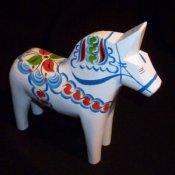 Dalahäst Vit 34 cm