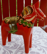 Dala horse collector's item 17 cm with candlestick