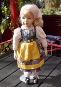 Collector's item - porcelain doll Swedish costume 40 cm