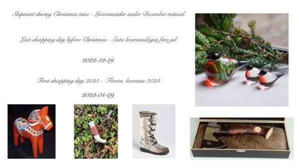 Shipping times to end of the year