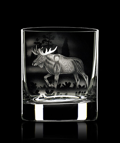 Hand engraved whiskey glasses from Orrefors available again