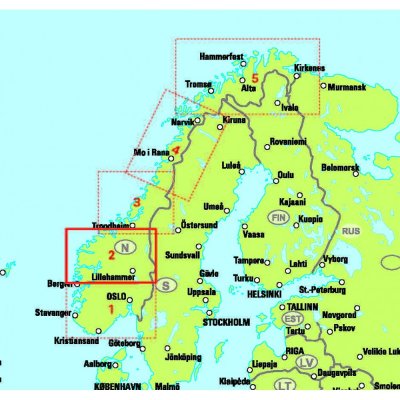 Norge 2 Södra Norge nord EasyMap 1:345.000