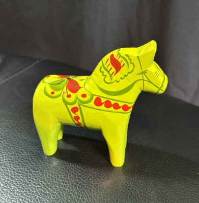 Dala horse - Dalecarlian horse 17 cm lime