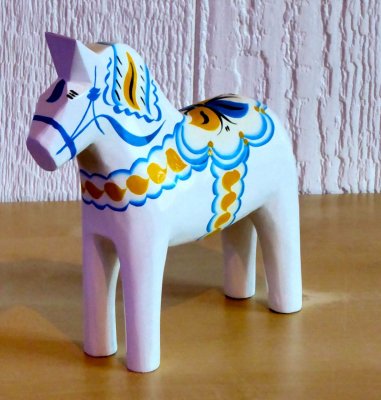 Dala horse - Dalecarlian horse Sweden-Series White 25 cm