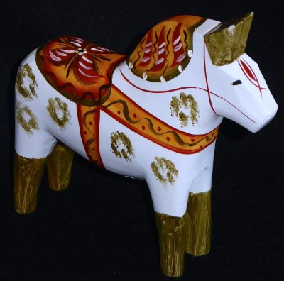 Dalagst antikinspirerad vit grön 17 cm