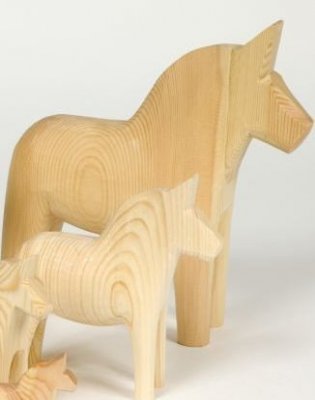 Dala horse - Dalecarlian horse 25 cm carved