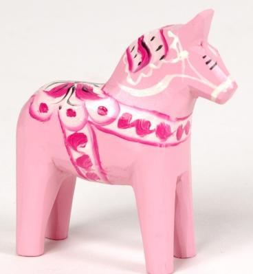 Dala horse - Dalecarlian horse 5 cm pink