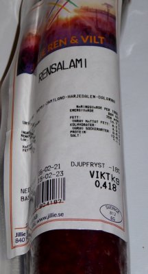 Rensalami, 86% köttthalt ca. 200 Gram